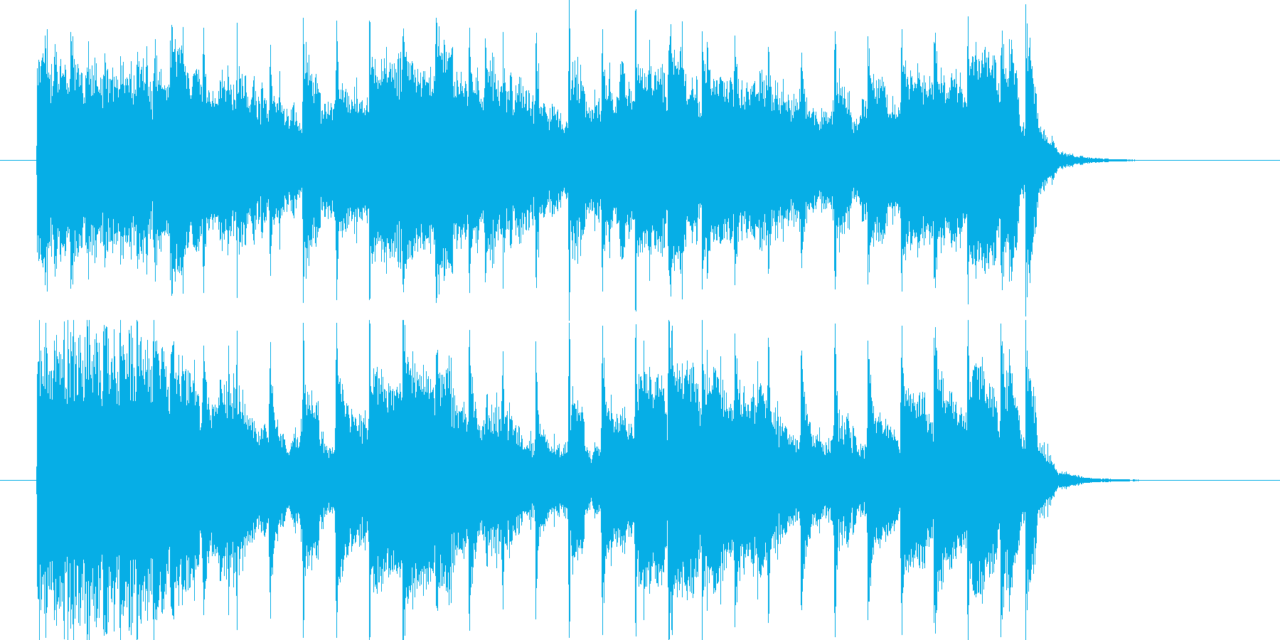 アップテンポなポップスによるジングル曲の再生済みの波形