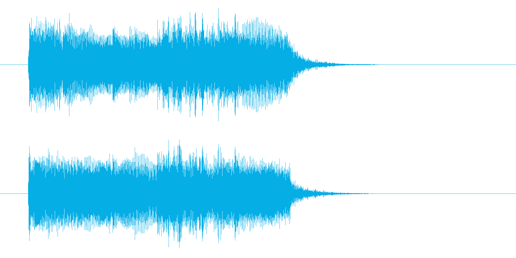 激しさのあるギターの曲の再生済みの波形
