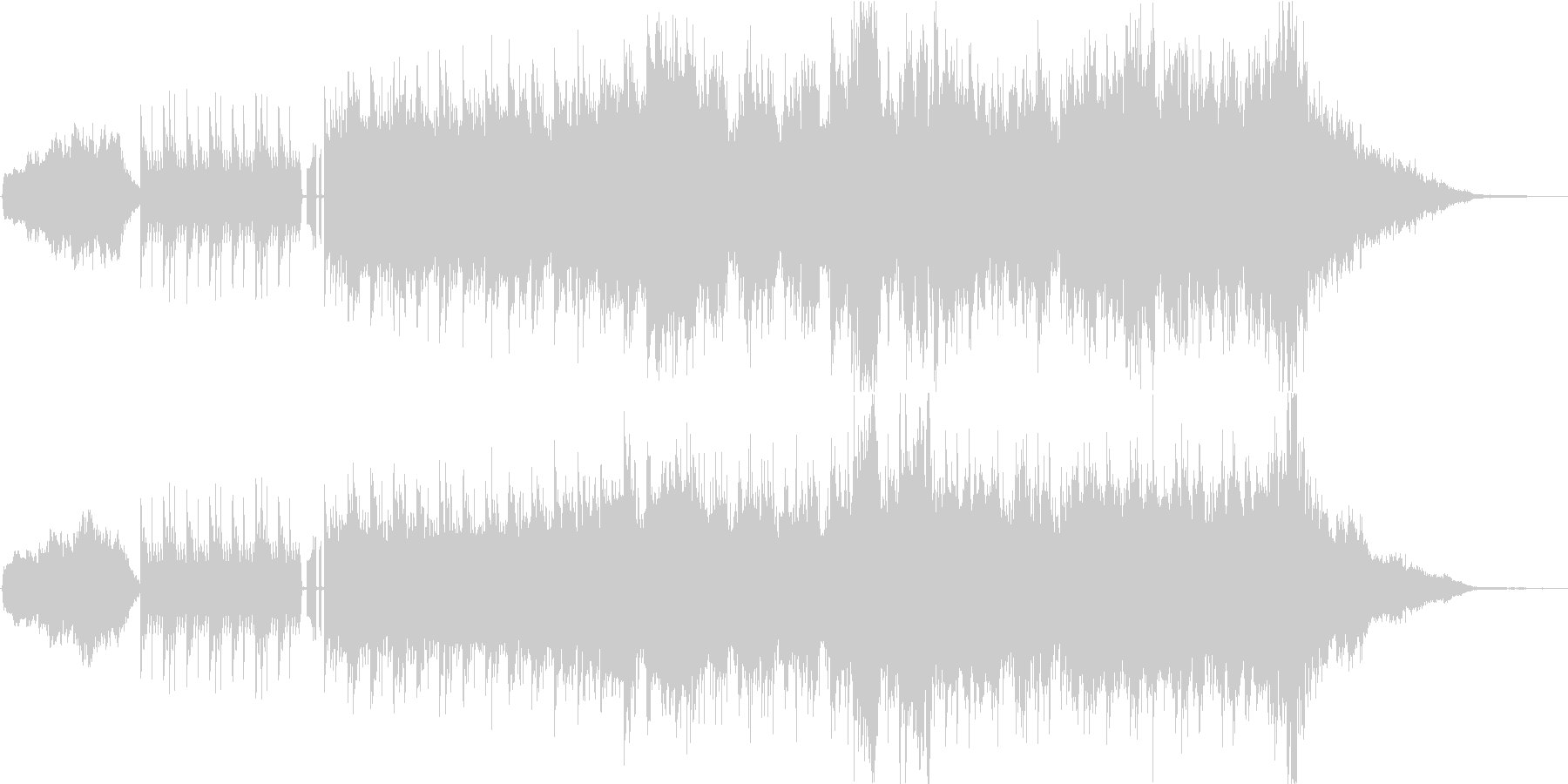ストリングスとギターの激しく切ない曲の未再生の波形