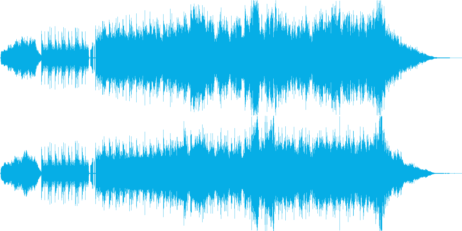ストリングスとギターの激しく切ない曲の再生済みの波形