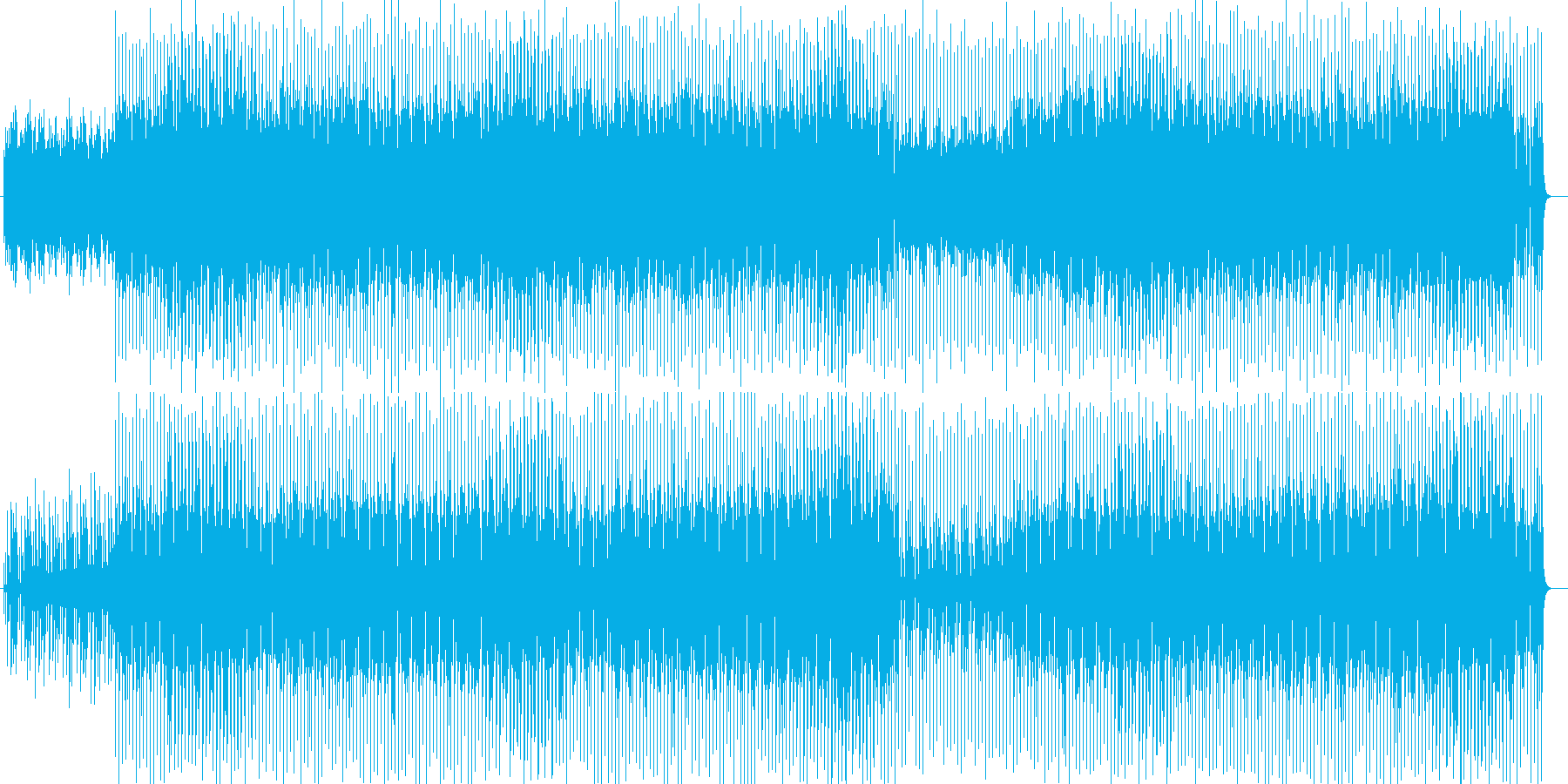 細かな音が続く繊細なシンセ曲の再生済みの波形