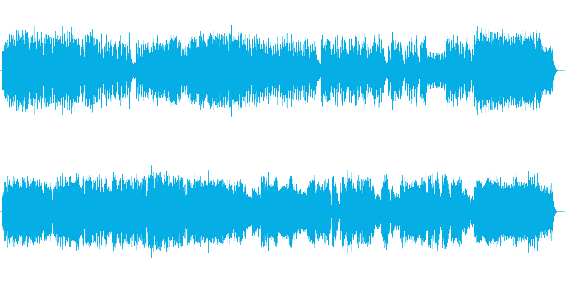 おごそかで少しホラー感のあるオルガン曲の再生済みの波形