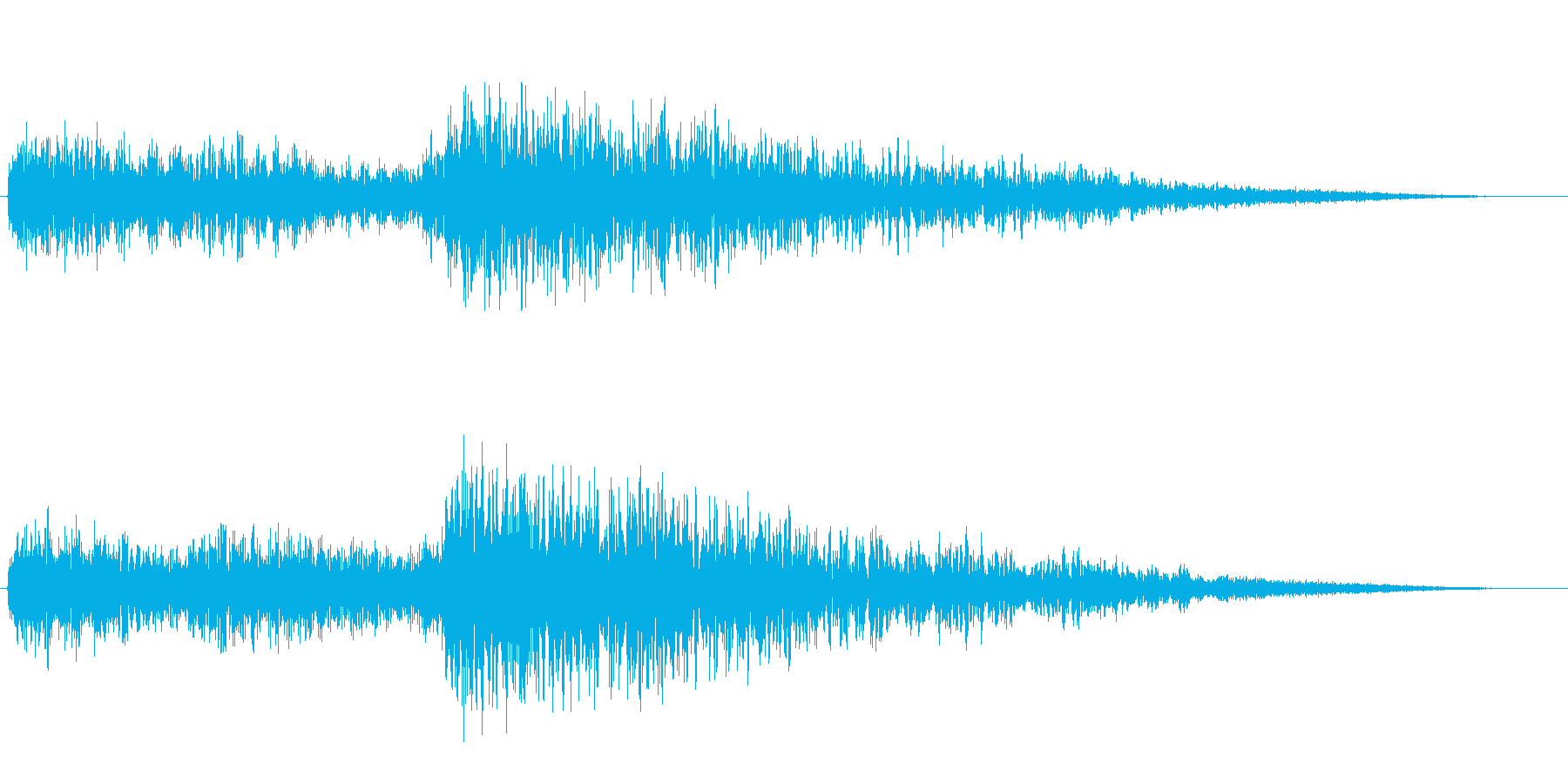 「ガーン ドカーン(アクセント音)」の再生済みの波形