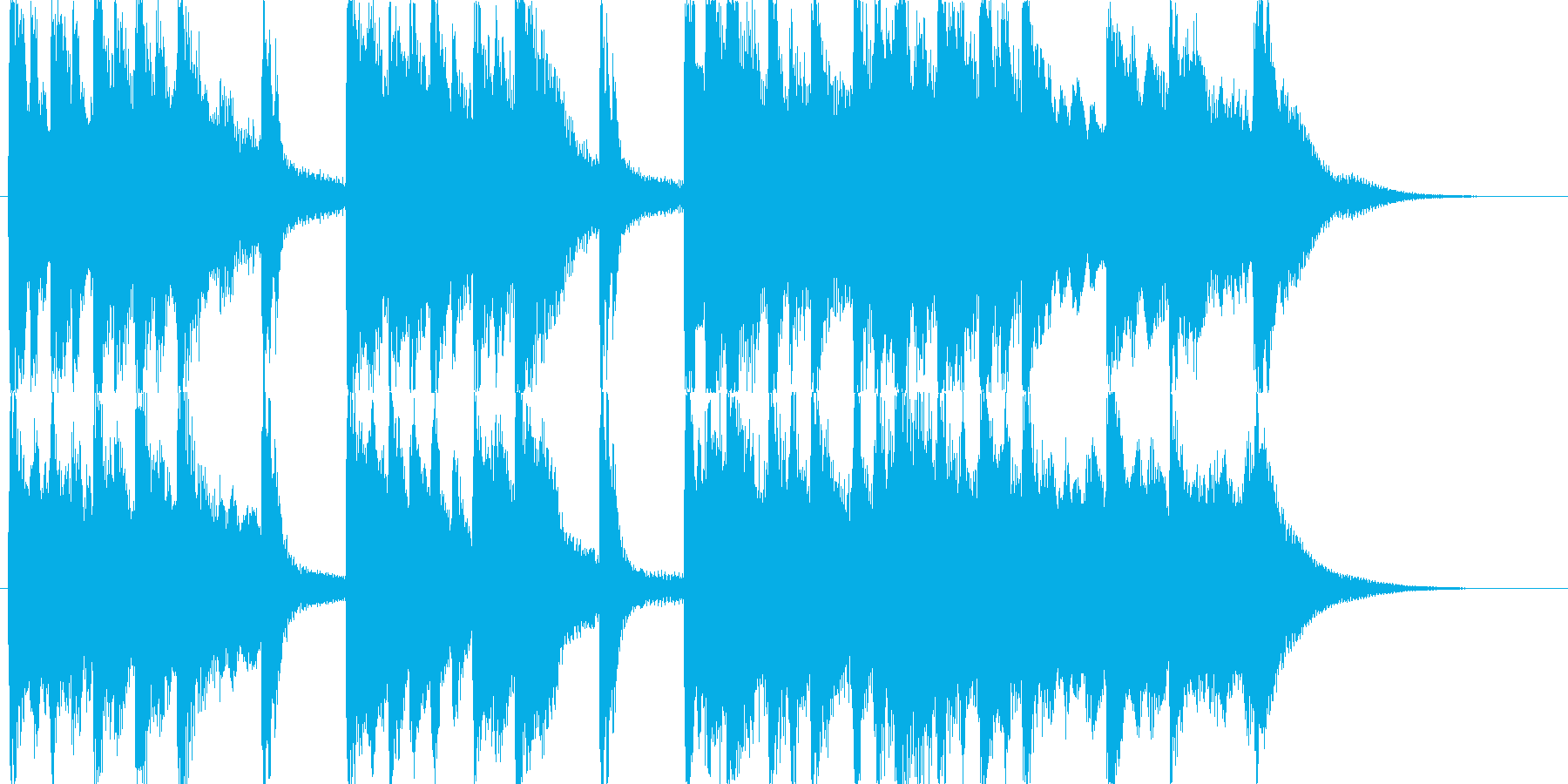 市販CD音圧。琴笛を使った邦楽出囃子の再生済みの波形