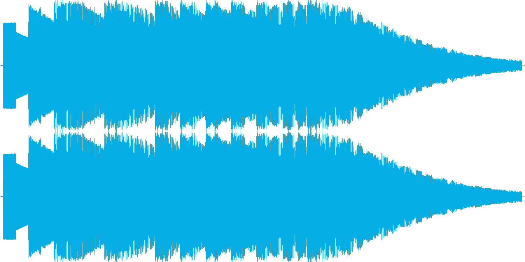 機械音のチャイムのジングルですの再生済みの波形