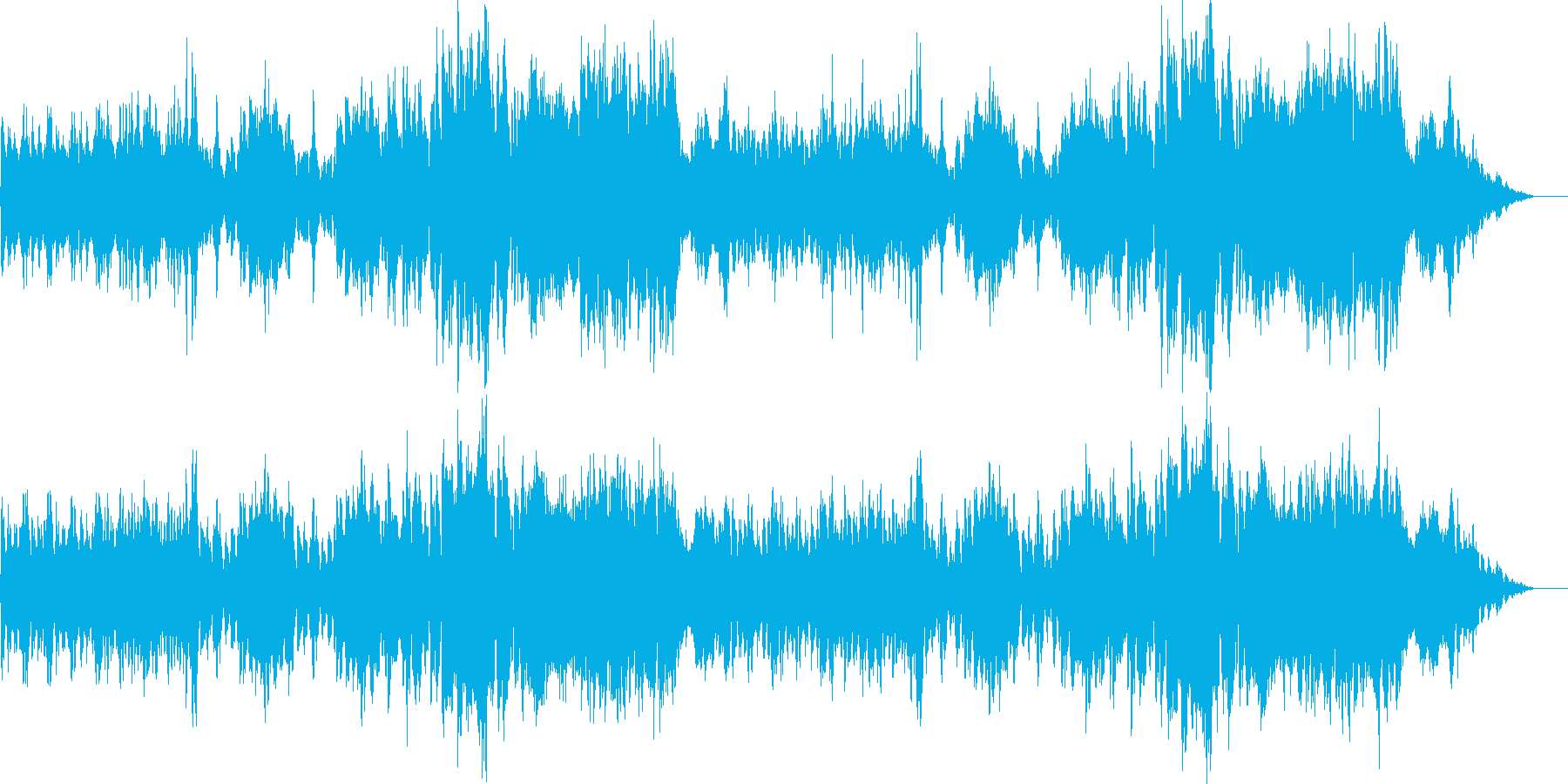 重々しいオーケストラ楽曲の再生済みの波形