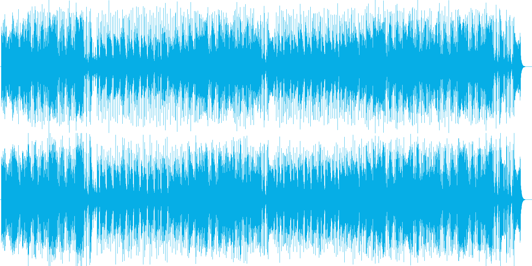 ドラマティックなシンセサイザーギター曲の再生済みの波形