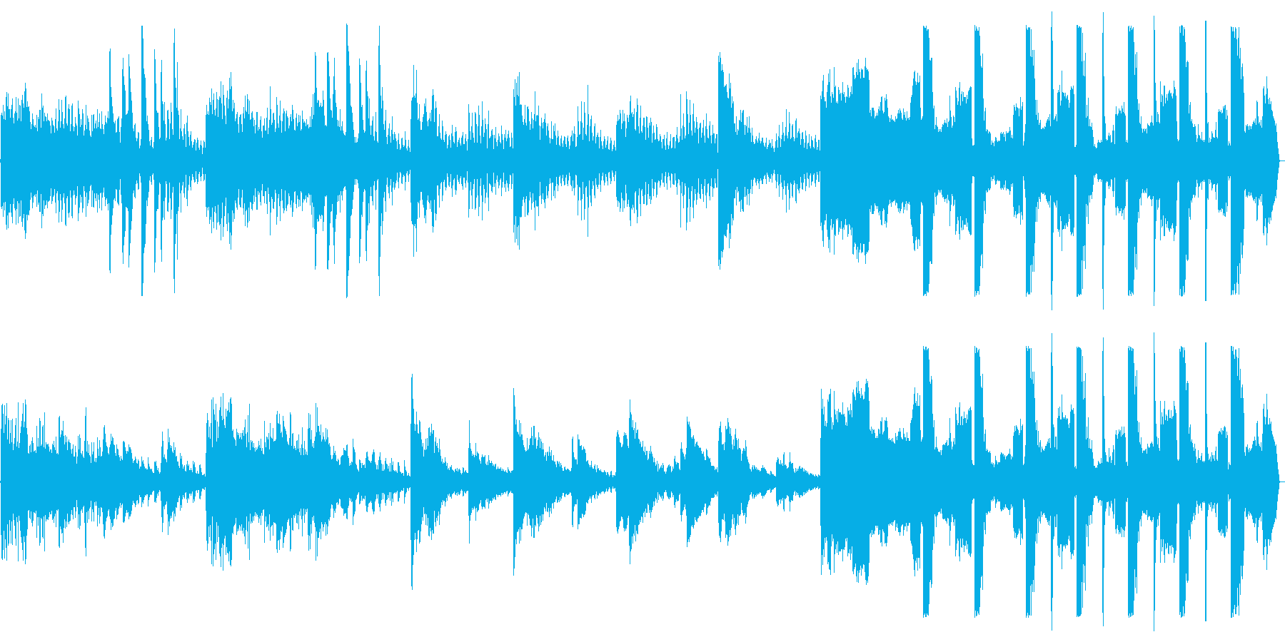 繊細な電子音が特徴的な癒し系音楽の再生済みの波形