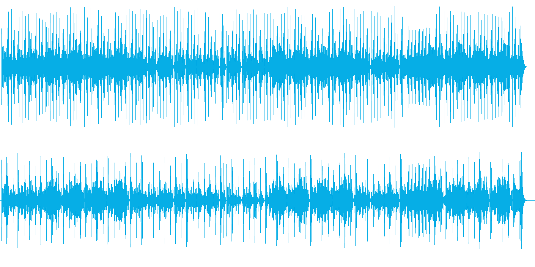 躍動感あるリズムの電子音の再生済みの波形