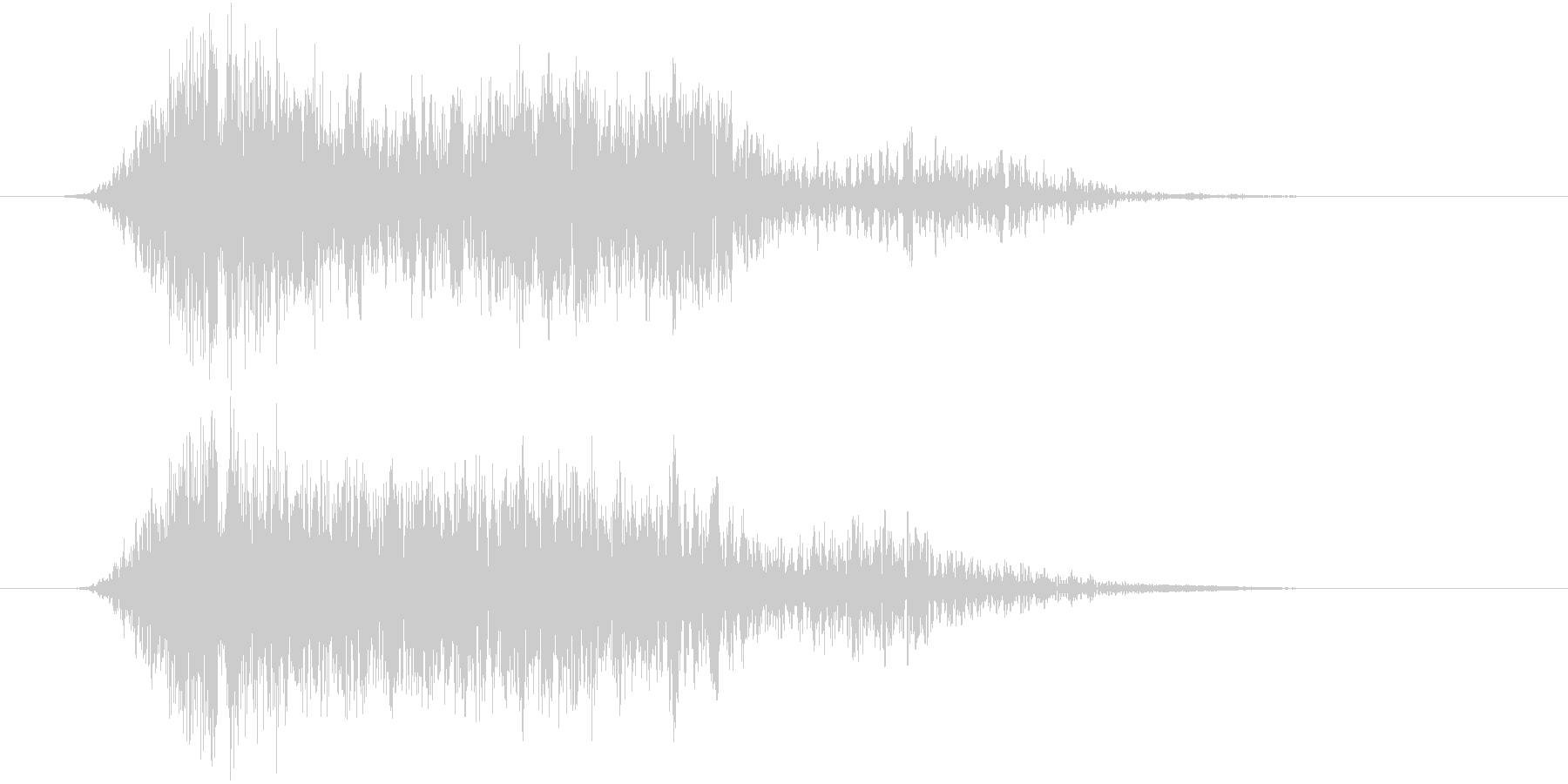 水中に勢いよく入るような音の未再生の波形