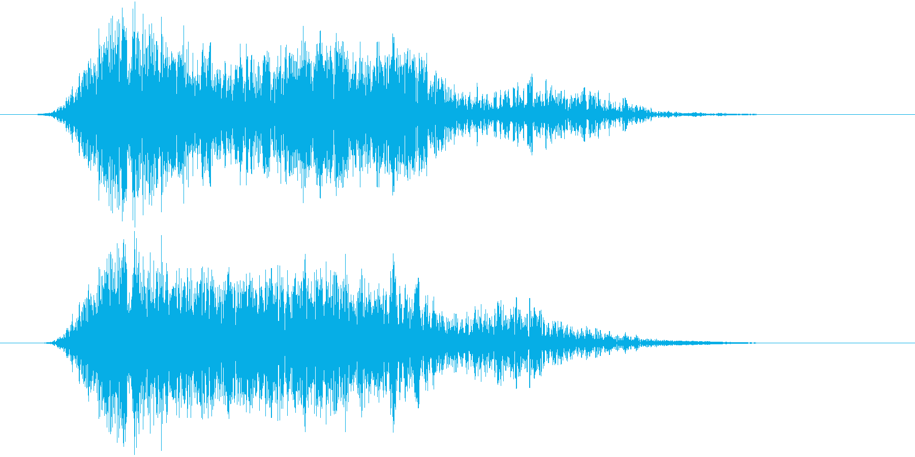 水中に勢いよく入るような音の再生済みの波形