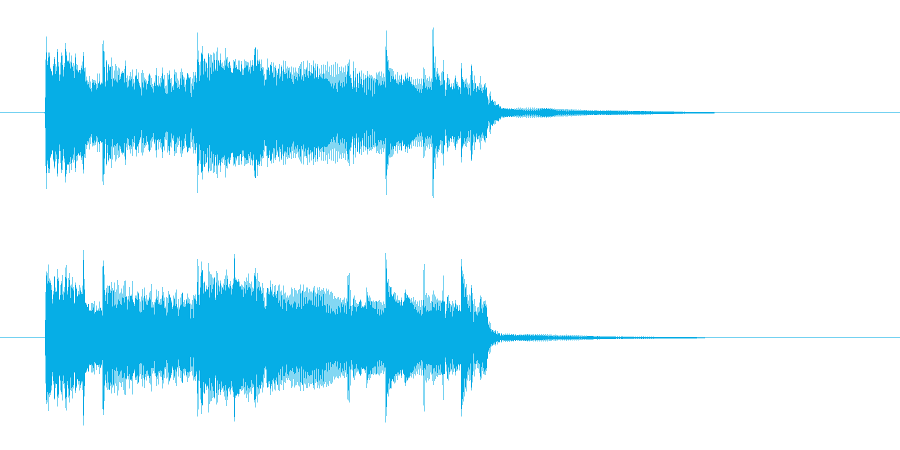 明るい元気のあるキラキラした高音の曲の再生済みの波形