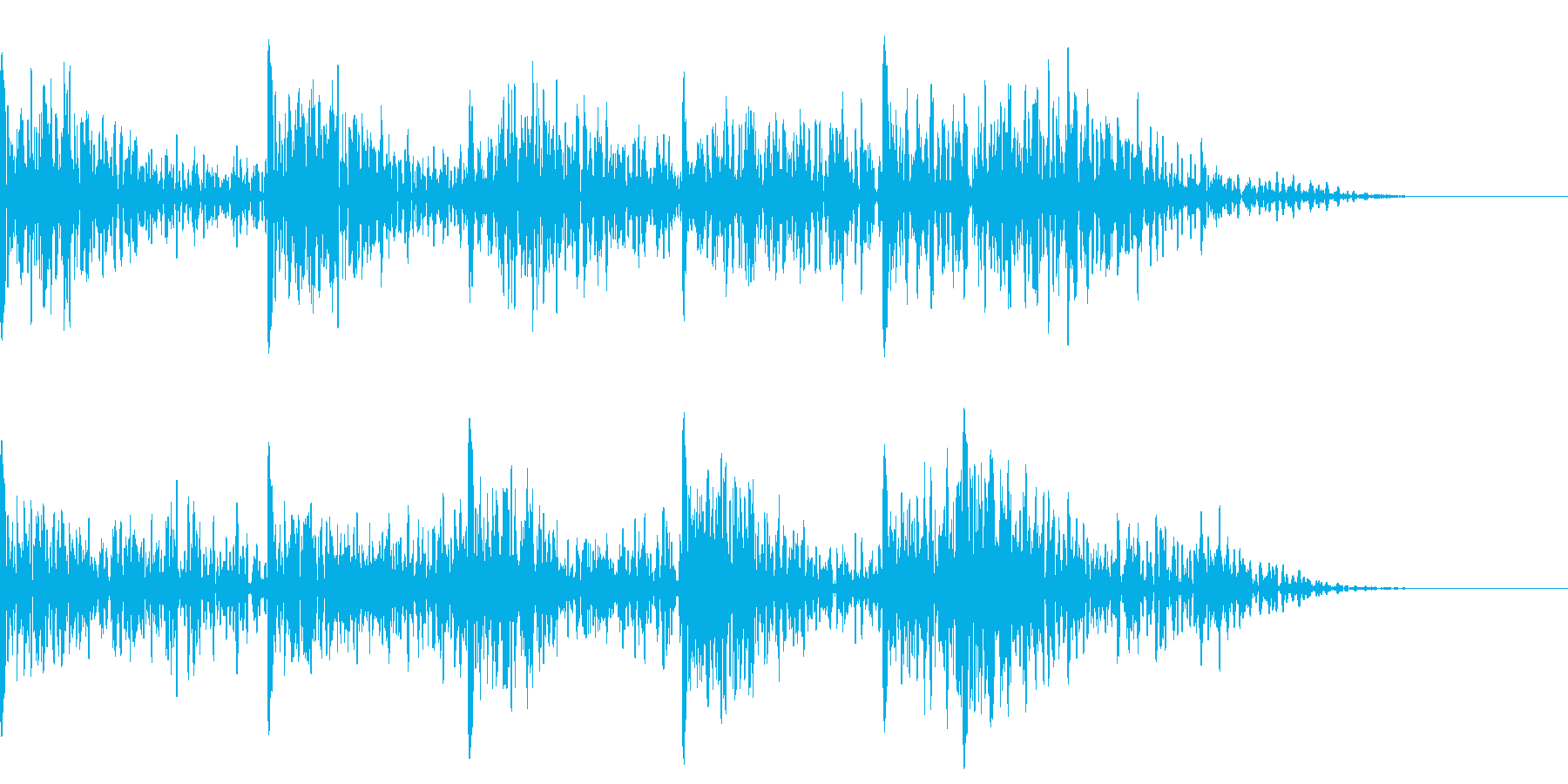 アニメにありそうな背景音(爆発音)の再生済みの波形