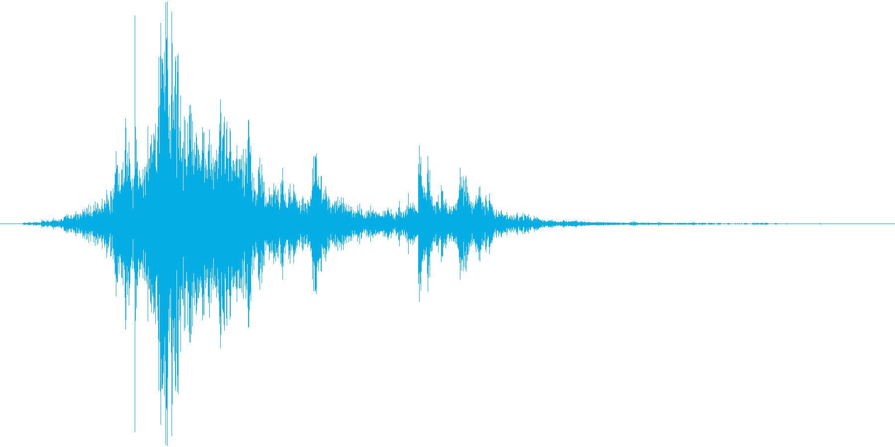 陶器や壺の破片がまとまって砕ける音の再生済みの波形