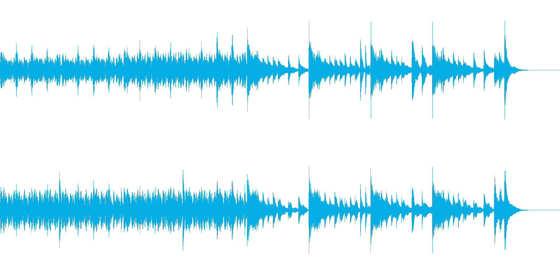 短いピアノ100BPM・3拍子の再生済みの波形