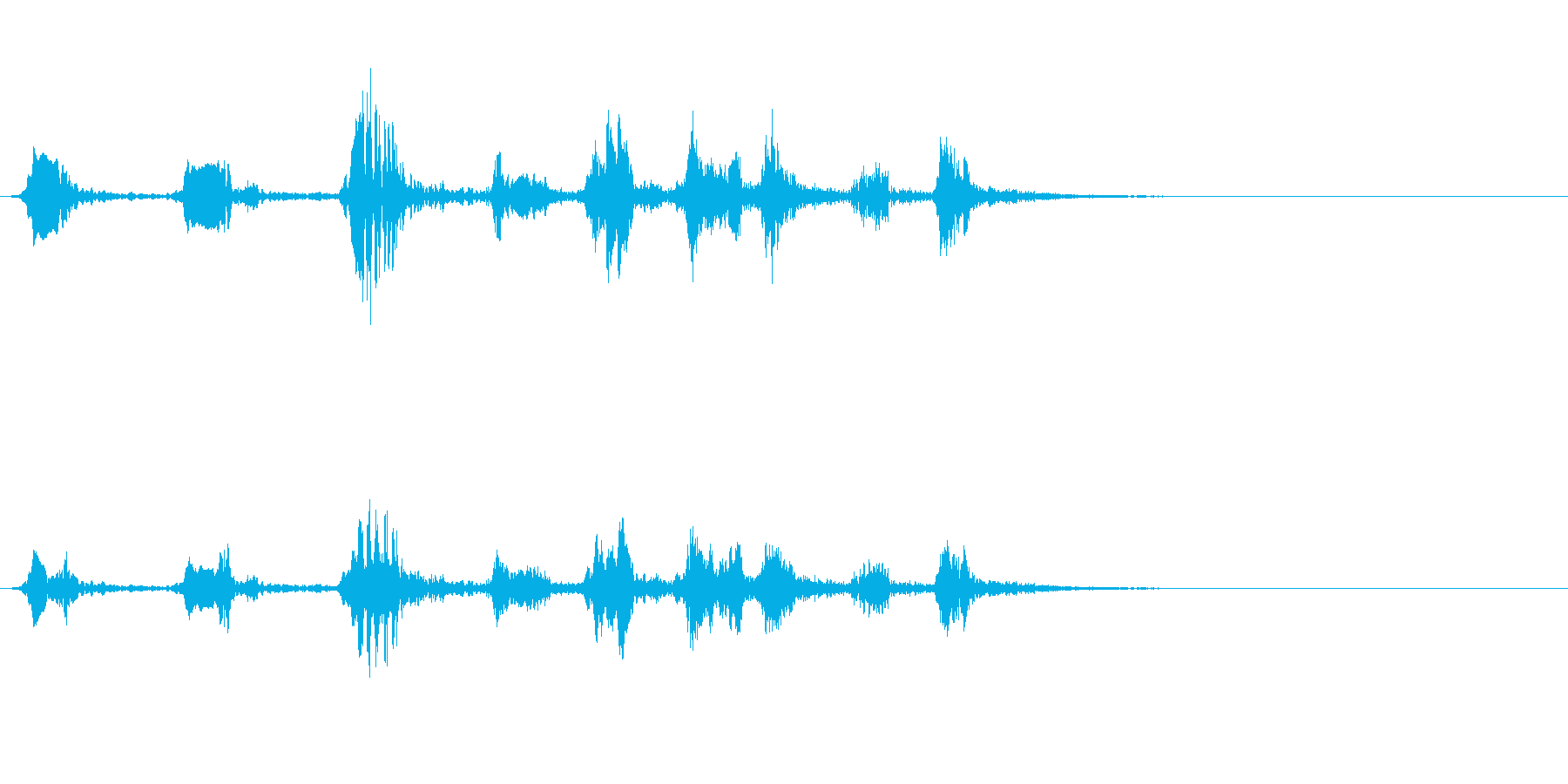 アカハラの鳴き声の再生済みの波形