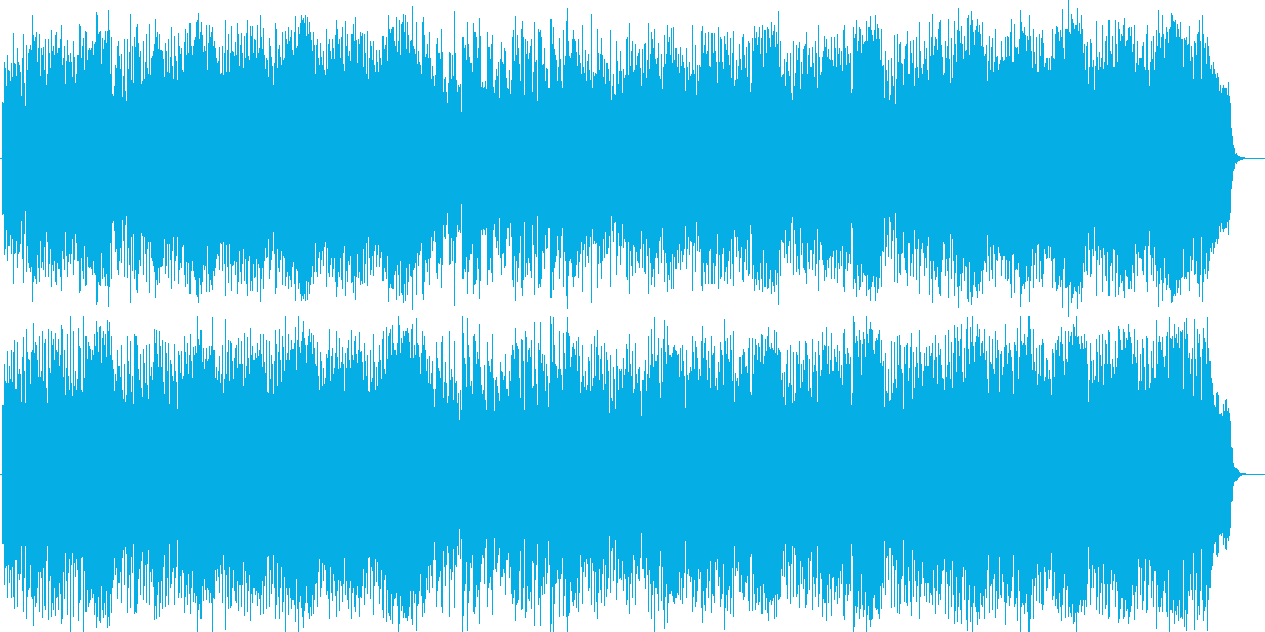 明るいキラキラなシンセサイザーの曲の再生済みの波形