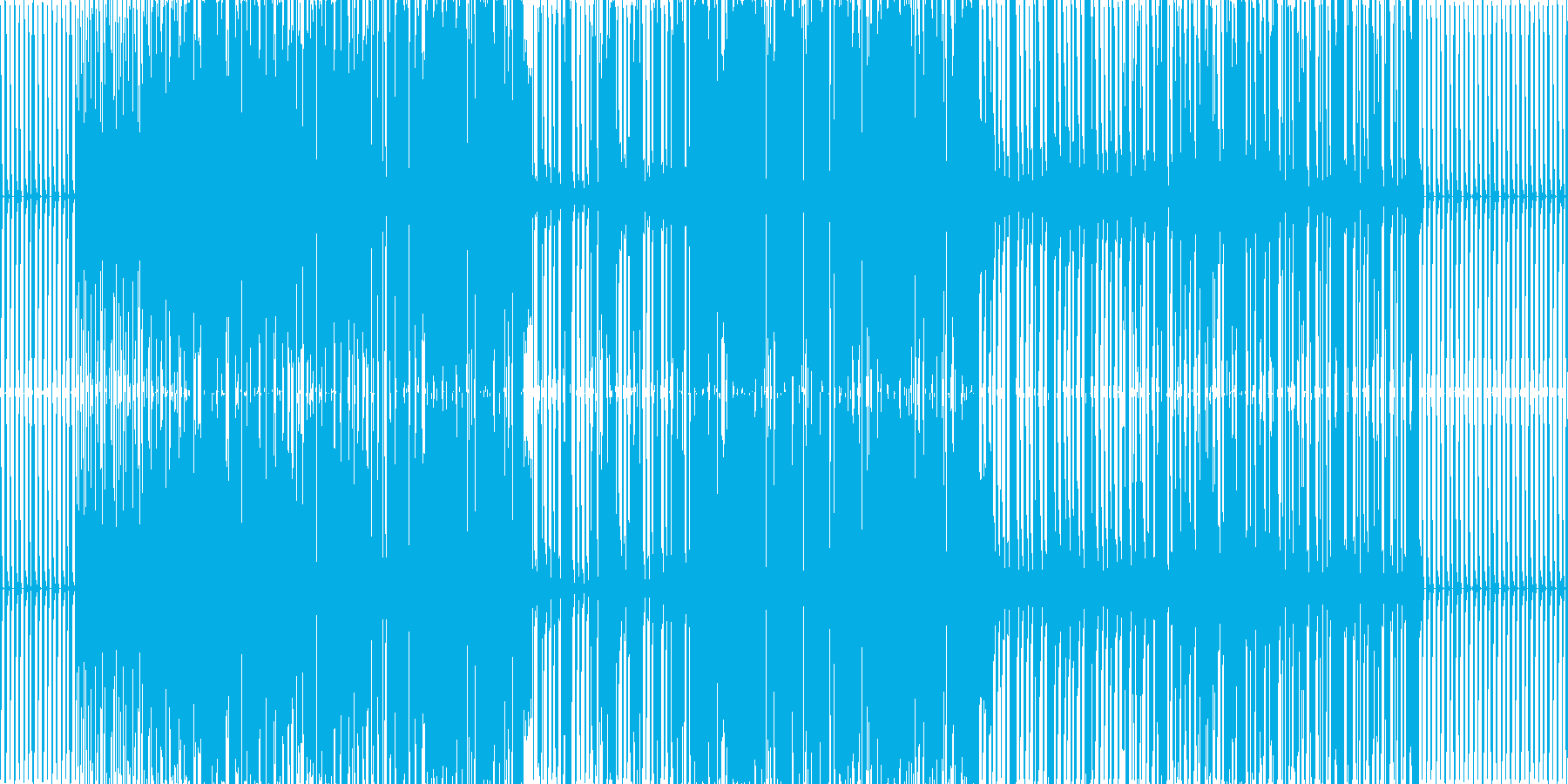 激しい曲ですの再生済みの波形