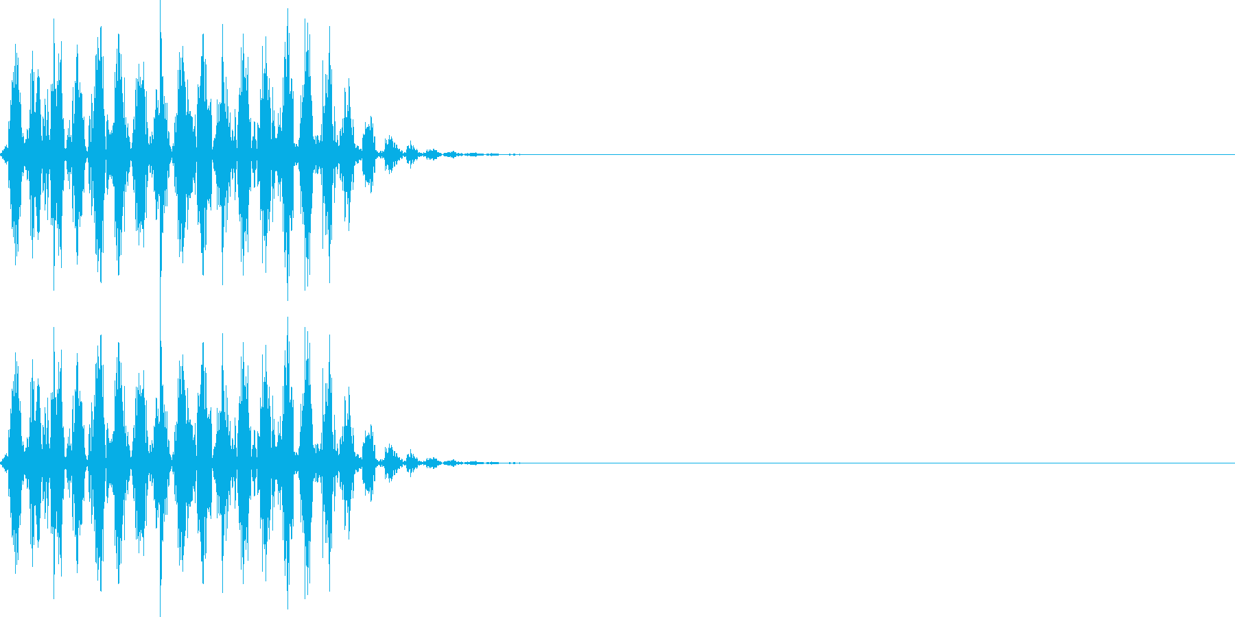 打撃音(マイナス_ダメージ_少し長い)の再生済みの波形