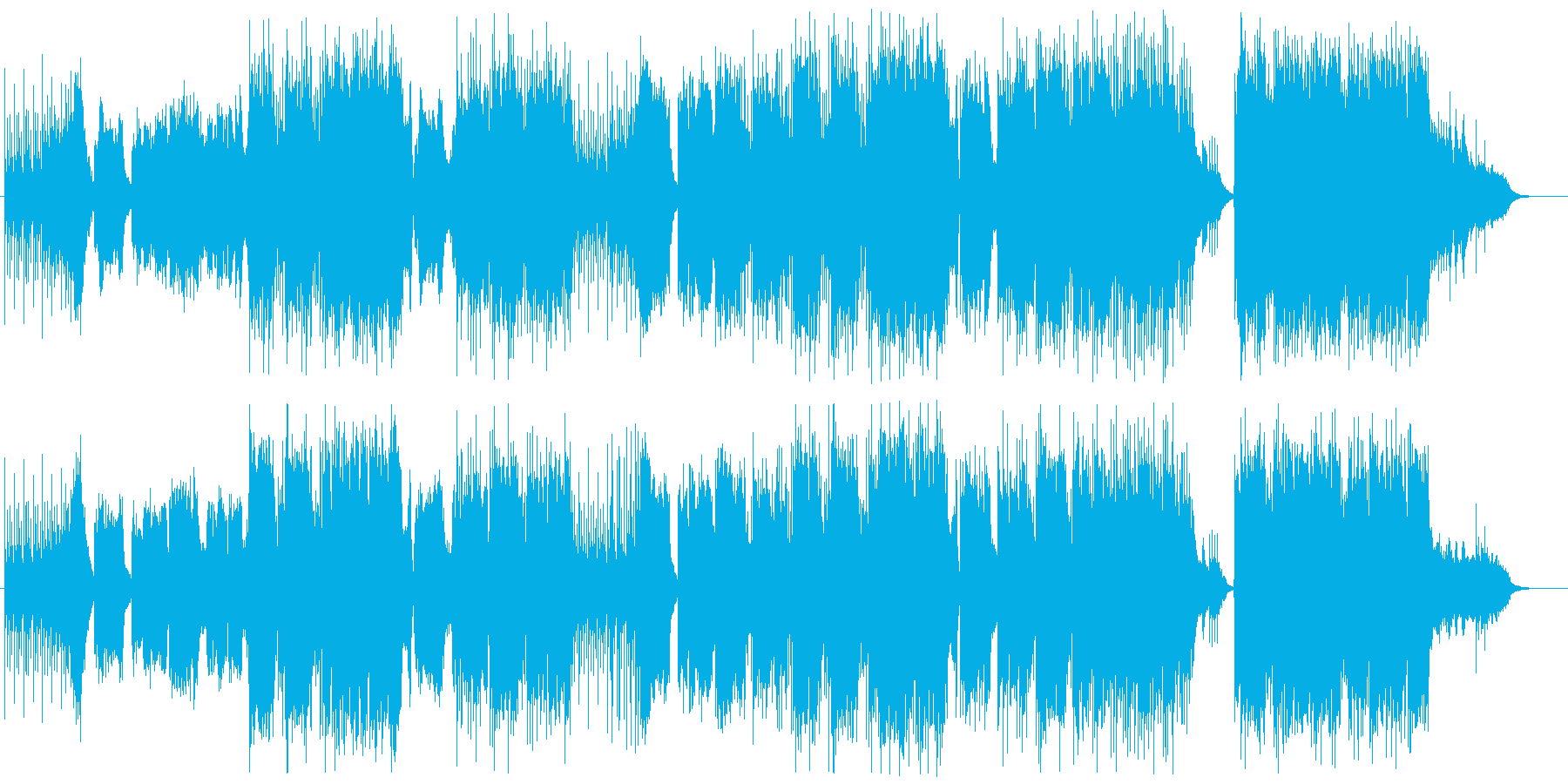 民族楽器の笛を生で収録した和風曲の再生済みの波形