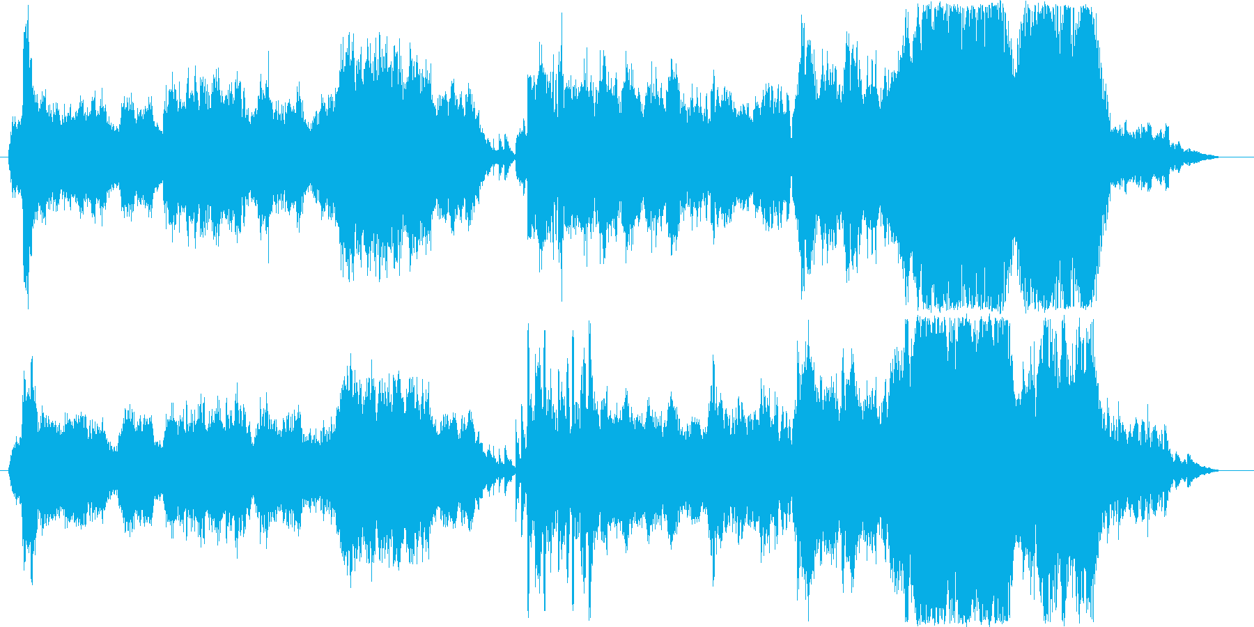 広々、のんびりとしたオケ曲の再生済みの波形