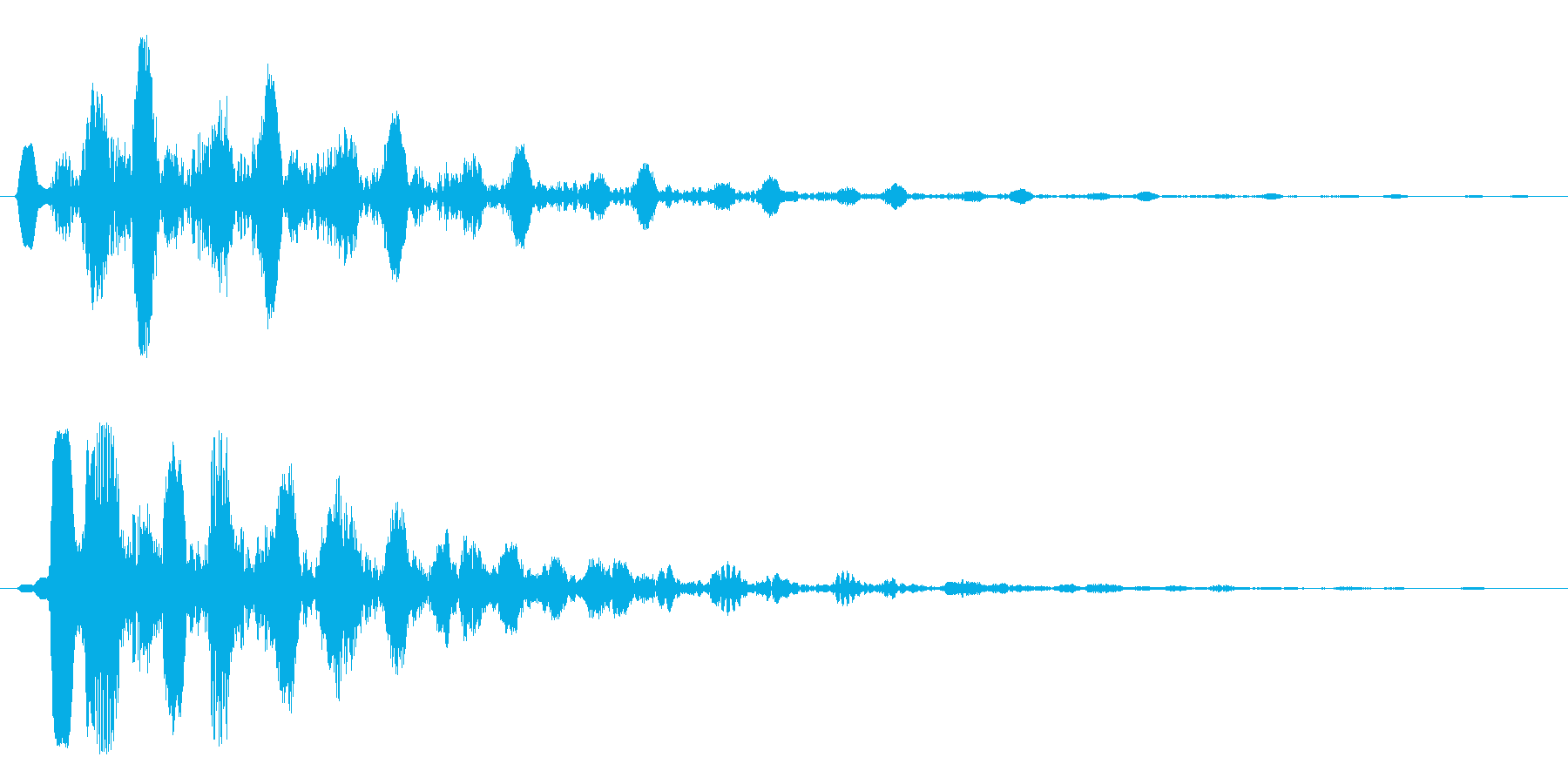 エコーの効いたタイトルアップ音の再生済みの波形