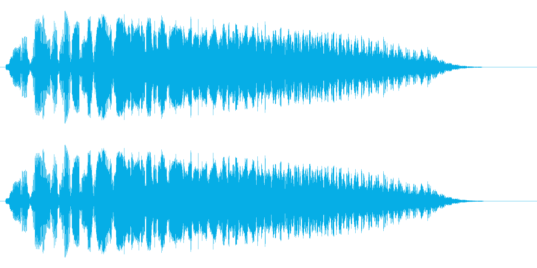ビユゥ〜(大きい音に変わっていく音)の再生済みの波形