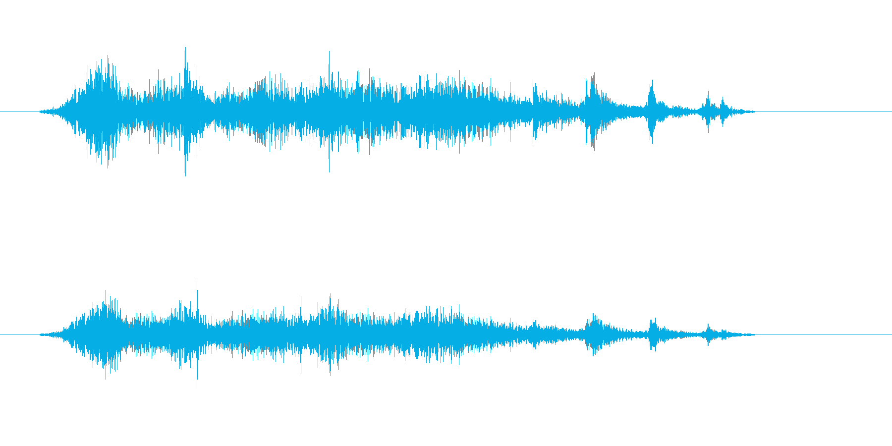 カーテンを閉める音の再生済みの波形