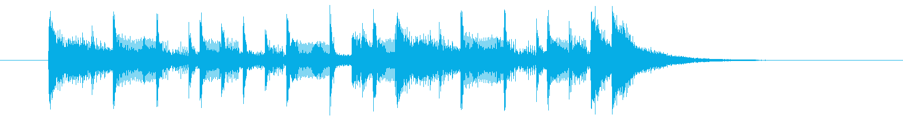 短めの明るい前向きなシンセサイザーの曲の再生済みの波形
