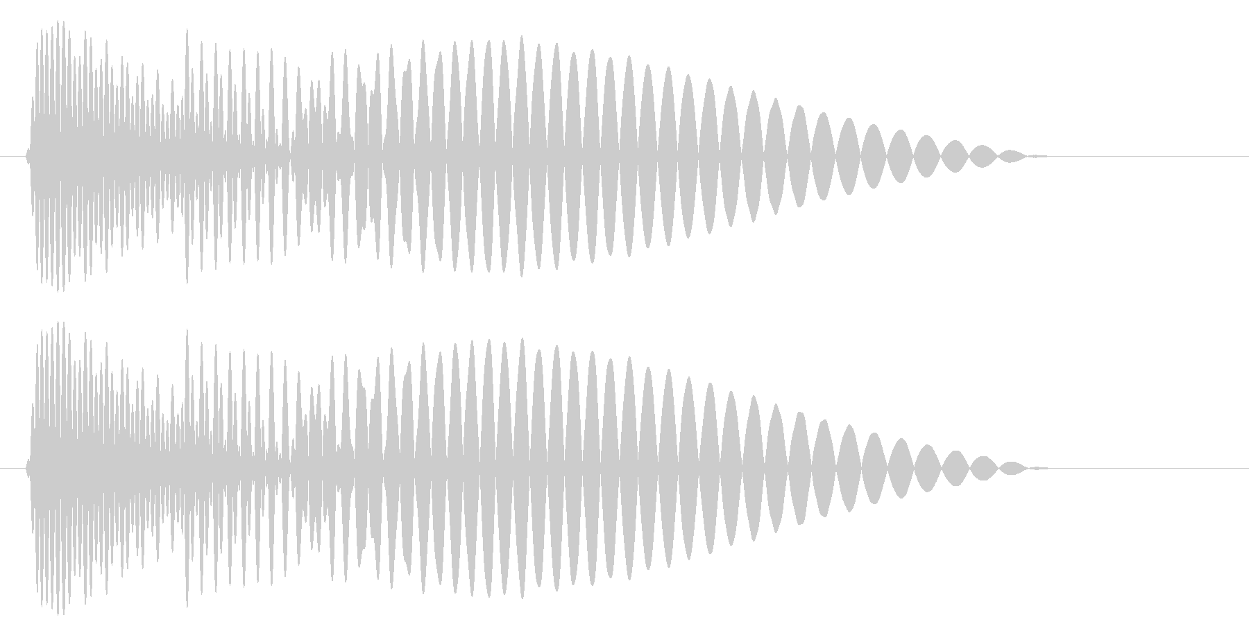 低音で振動している音の未再生の波形