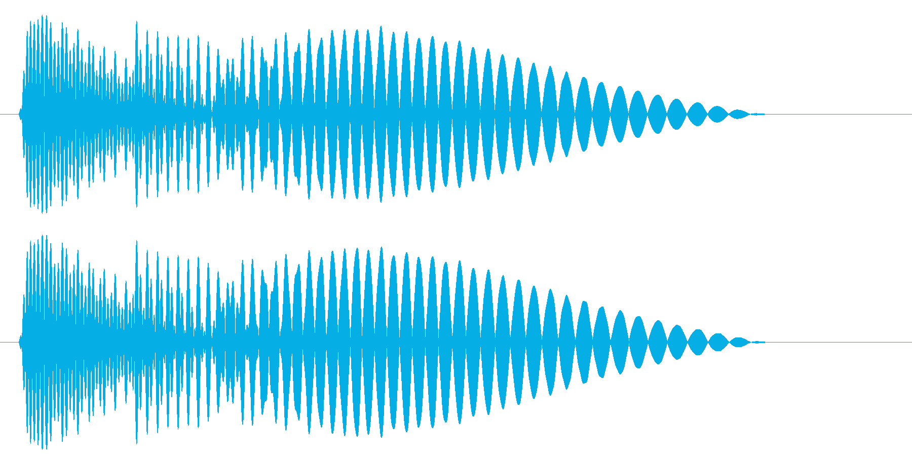 低音で振動している音の再生済みの波形