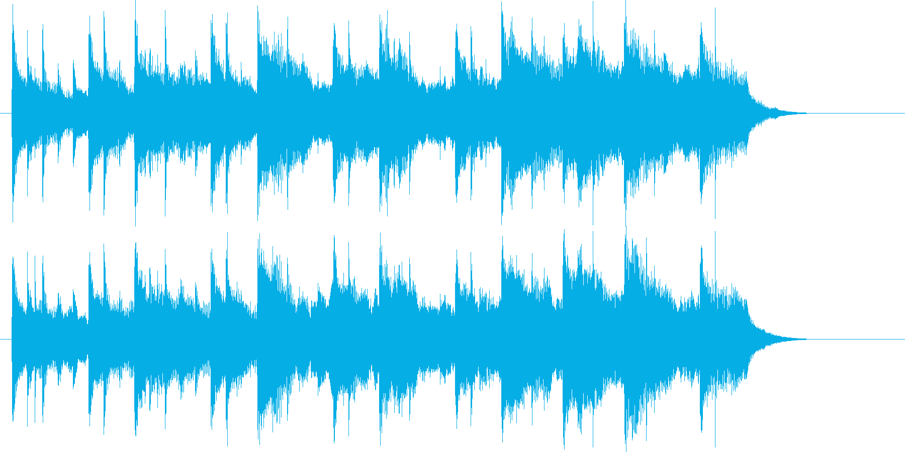 スローテンポで不思議な落ち着きの短い曲の再生済みの波形