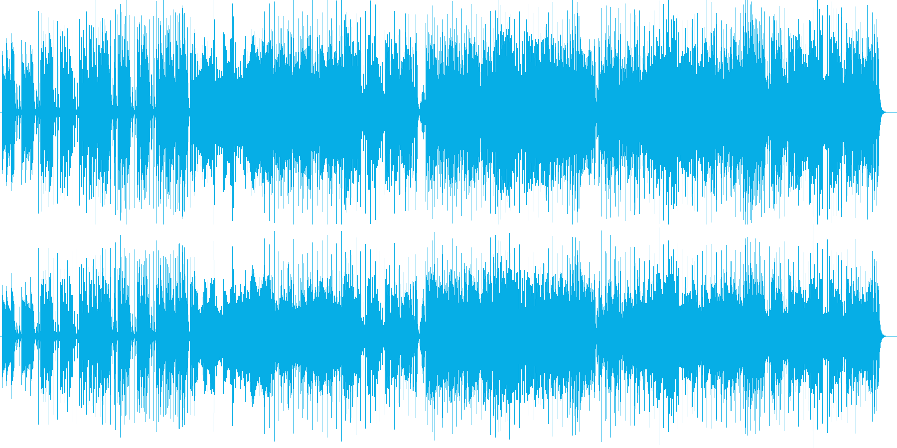 ピアノと管弦楽の楽しく落着きのある曲の再生済みの波形