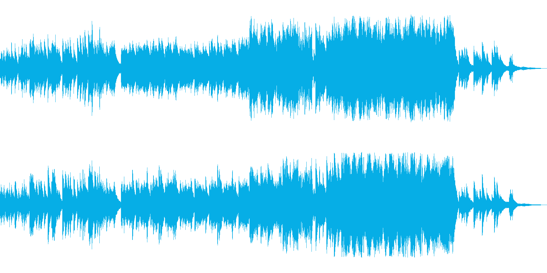 ピアノメインで奏でられる物悲しい静かな曲の再生済みの波形