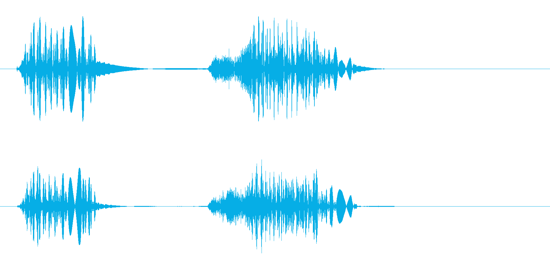 ベチョ、という何かがくっつくような音の再生済みの波形