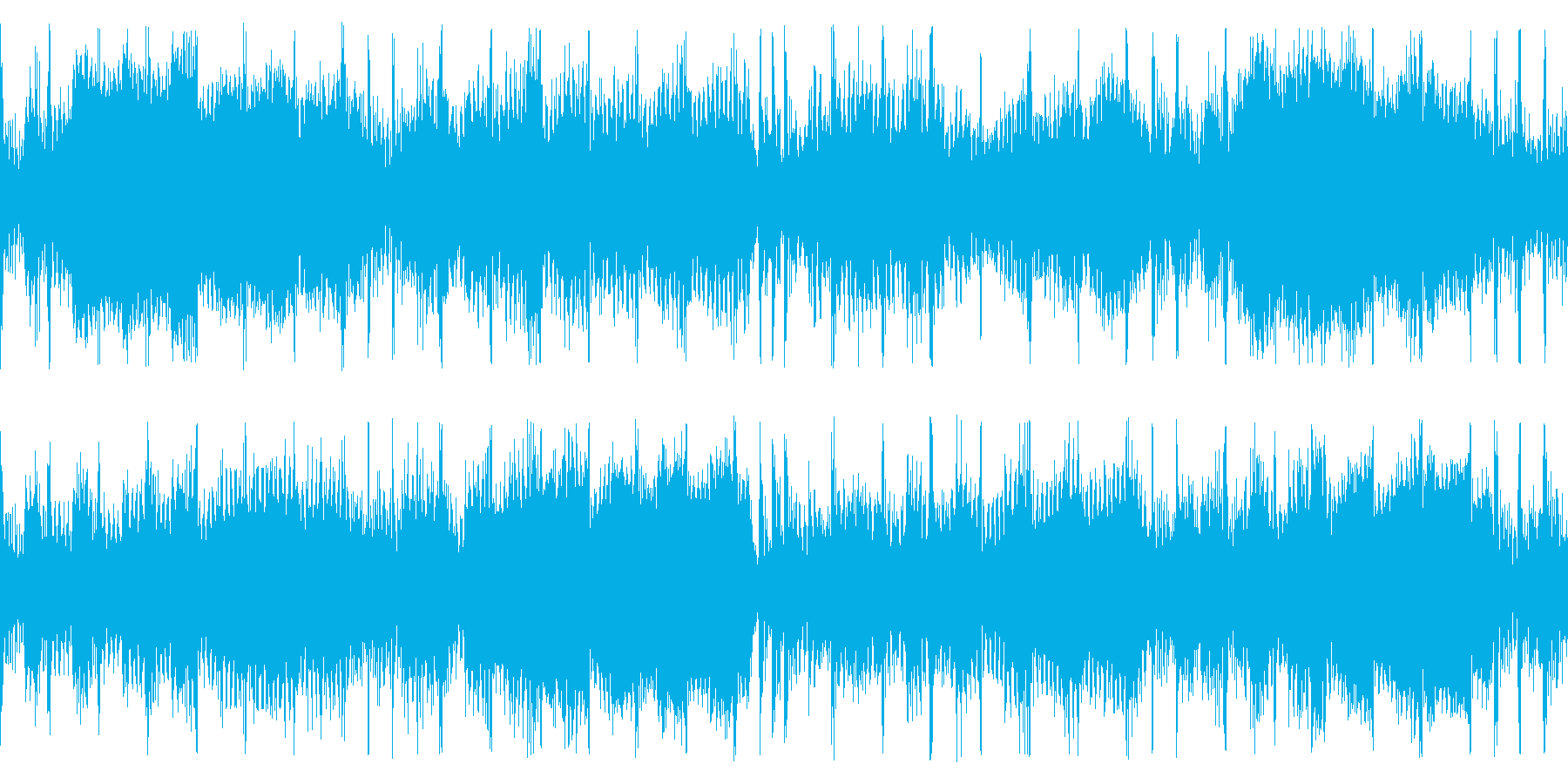 淡々としたリズムを刻む楽曲です。の再生済みの波形