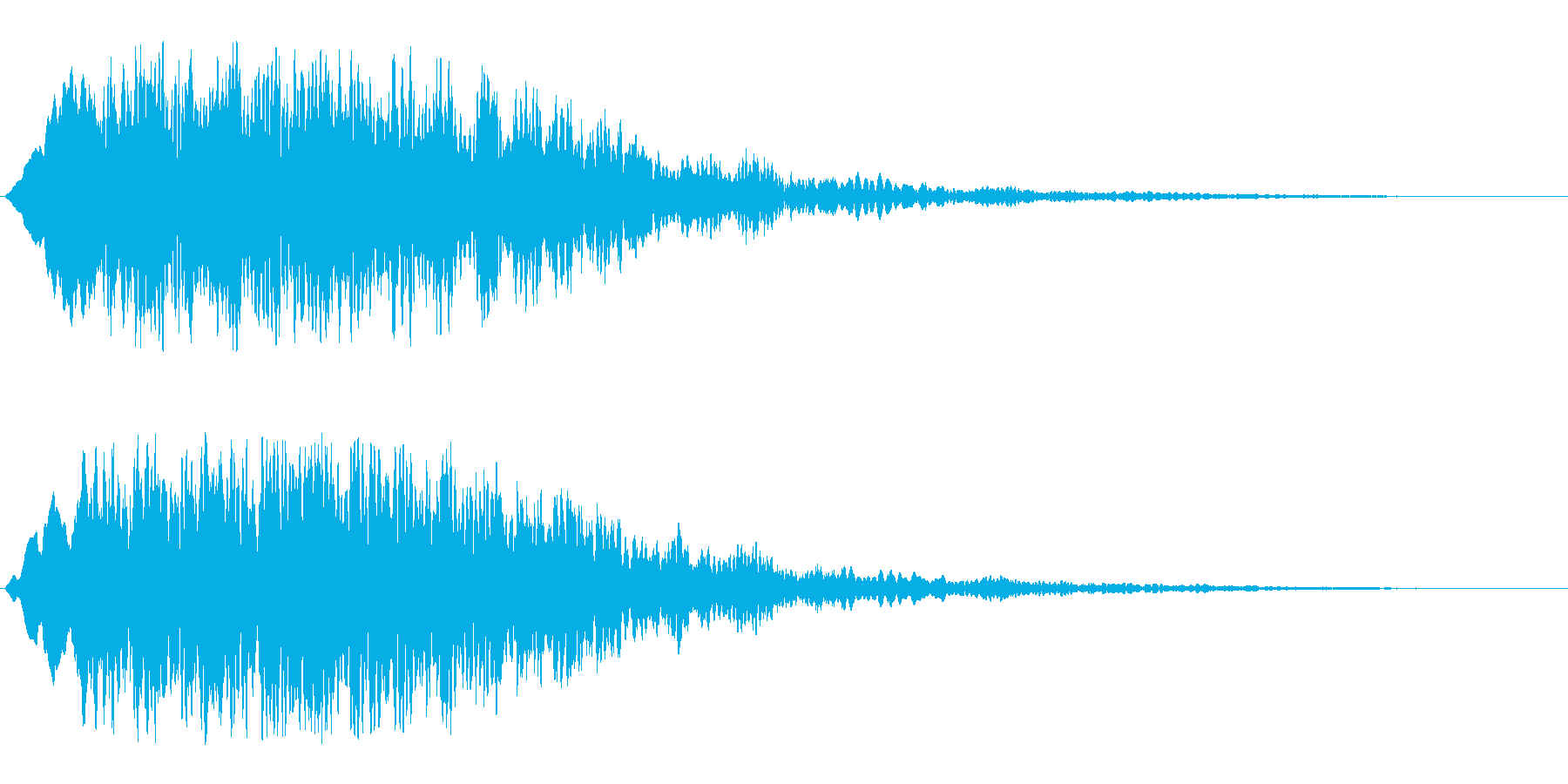 恐怖心を煽る音(怪奇現象シーンの効果音)の再生済みの波形