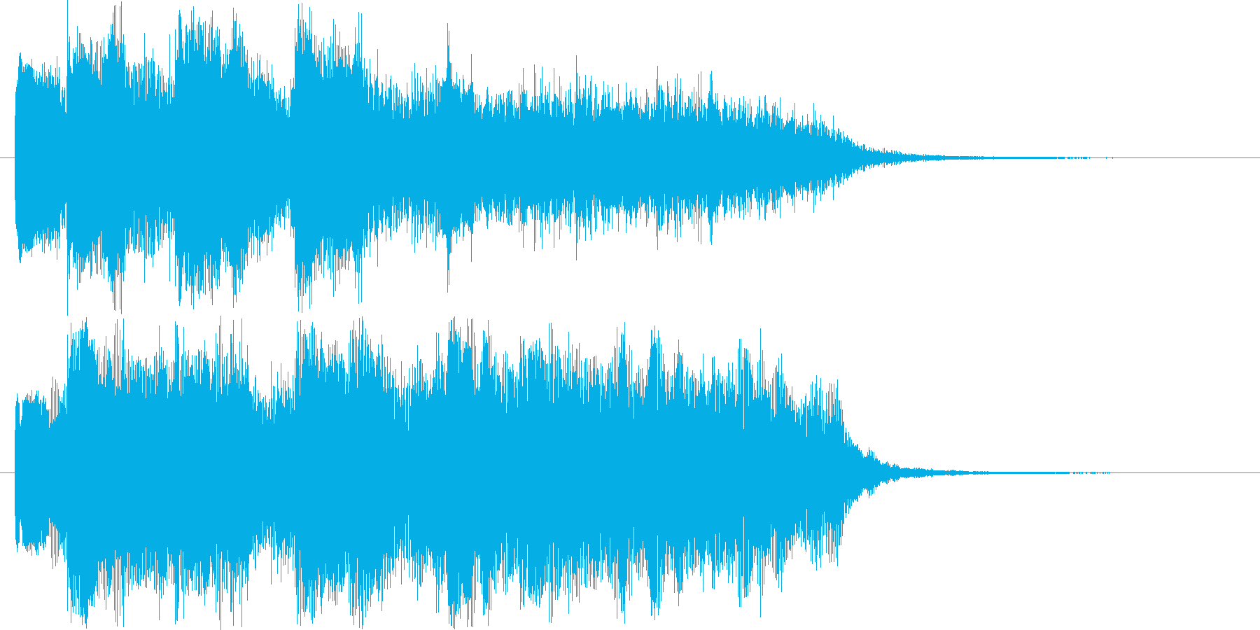ゆっくりとした鐘の音のショート曲の再生済みの波形
