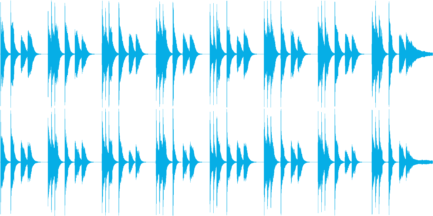 かわいらしい電子音で構成されたループ楽…の再生済みの波形