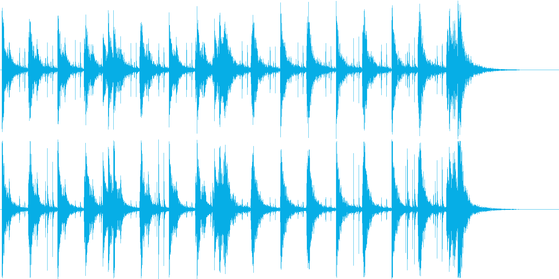 ギターと打楽器の緊迫感のあるスロー曲ですの再生済みの波形