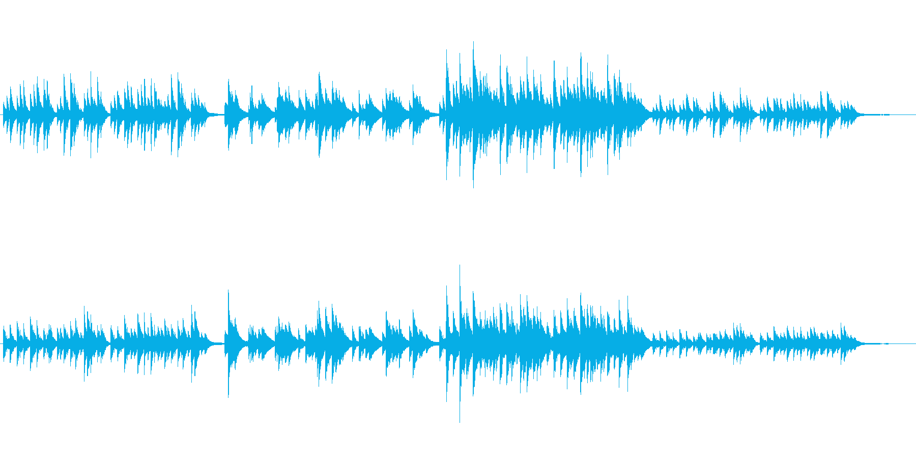 落ち着いた雰囲気のシンプルなピアノソロ曲の再生済みの波形