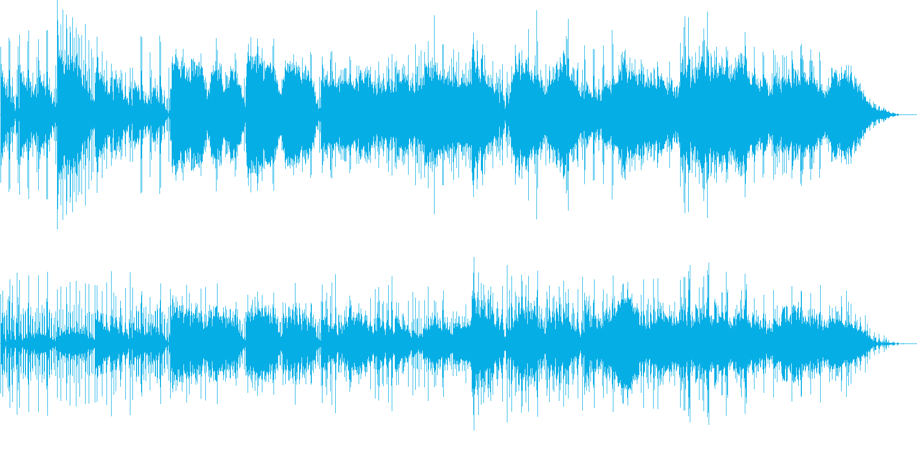 穏やかな海を表現したヒーリング曲の再生済みの波形