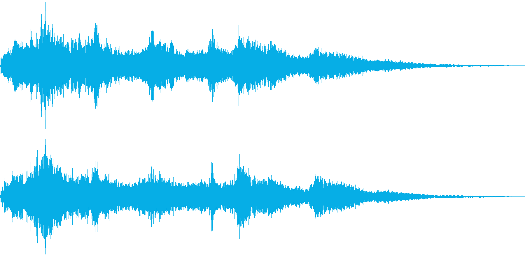 きらきらとしたウィンドチャイムの音の再生済みの波形