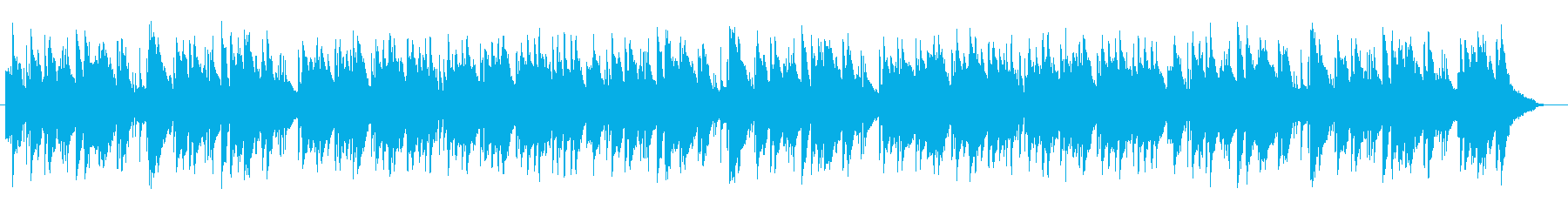 ピアノとパーカッションの温かみのある曲の再生済みの波形