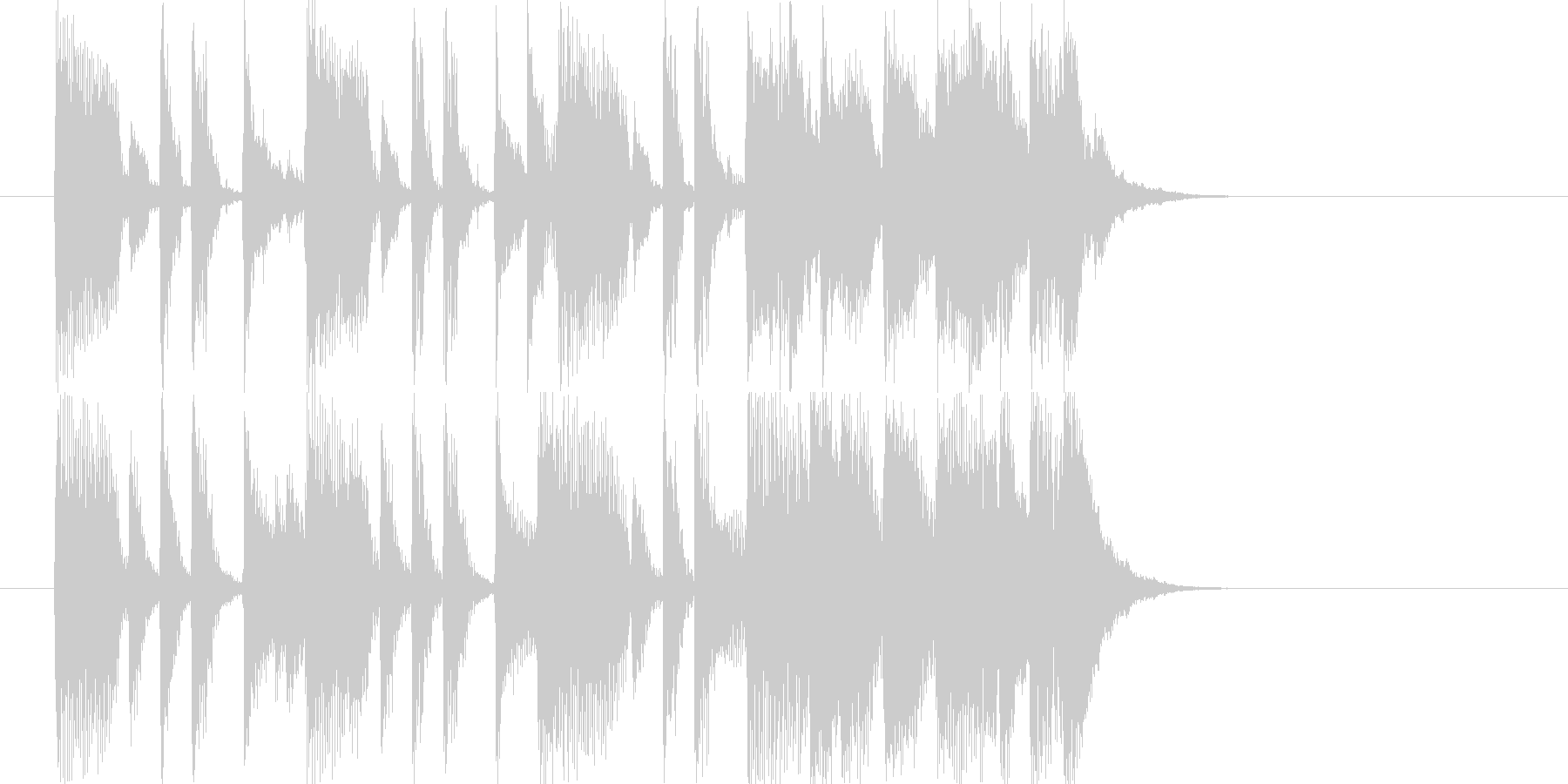 ワンステップ踏み出すような14秒の楽曲の未再生の波形