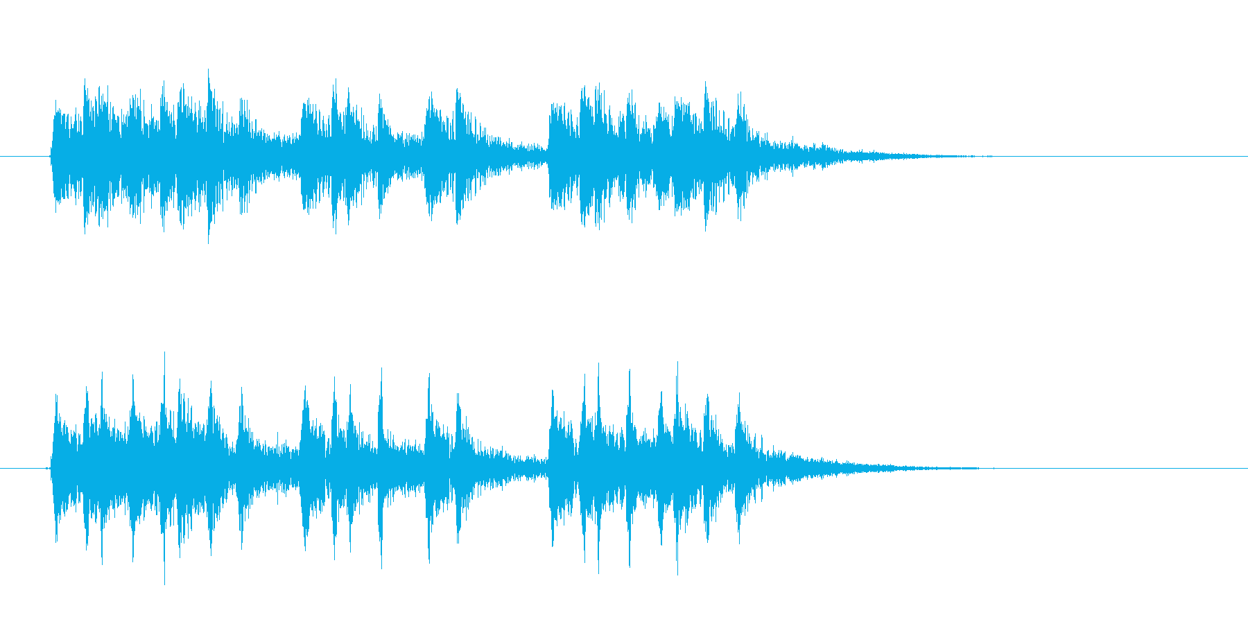 激しくキラキラとしたテクノ音楽の再生済みの波形