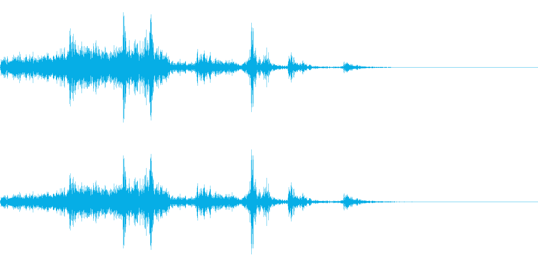 ペラ(左から右へページをめくる音)の再生済みの波形