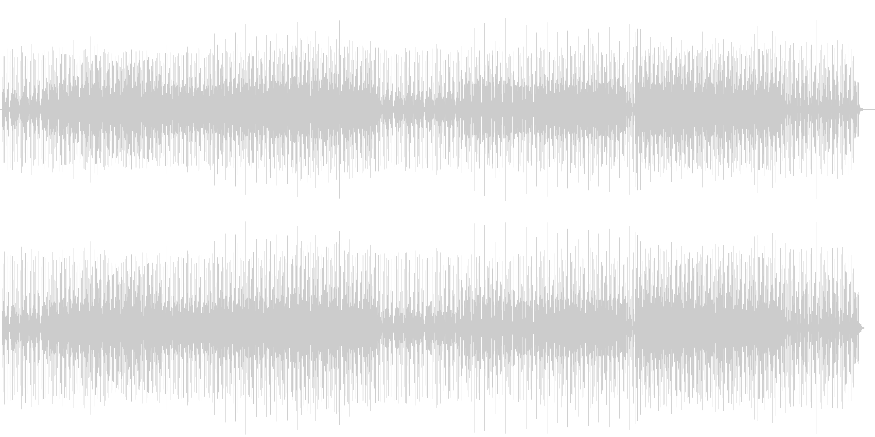 不気味なピアノとラッパが繰り返される曲の未再生の波形