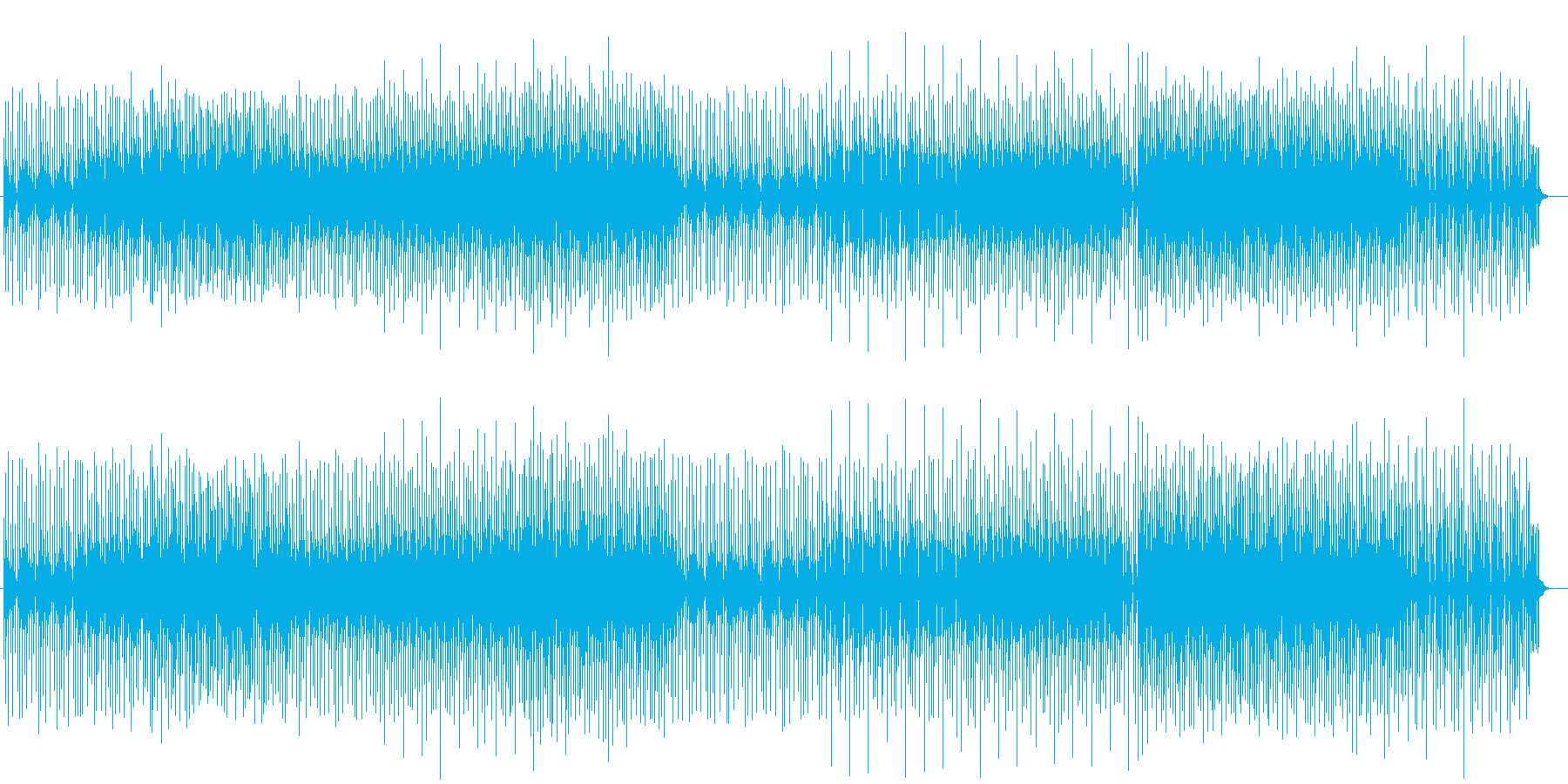不気味なピアノとラッパが繰り返される曲の再生済みの波形