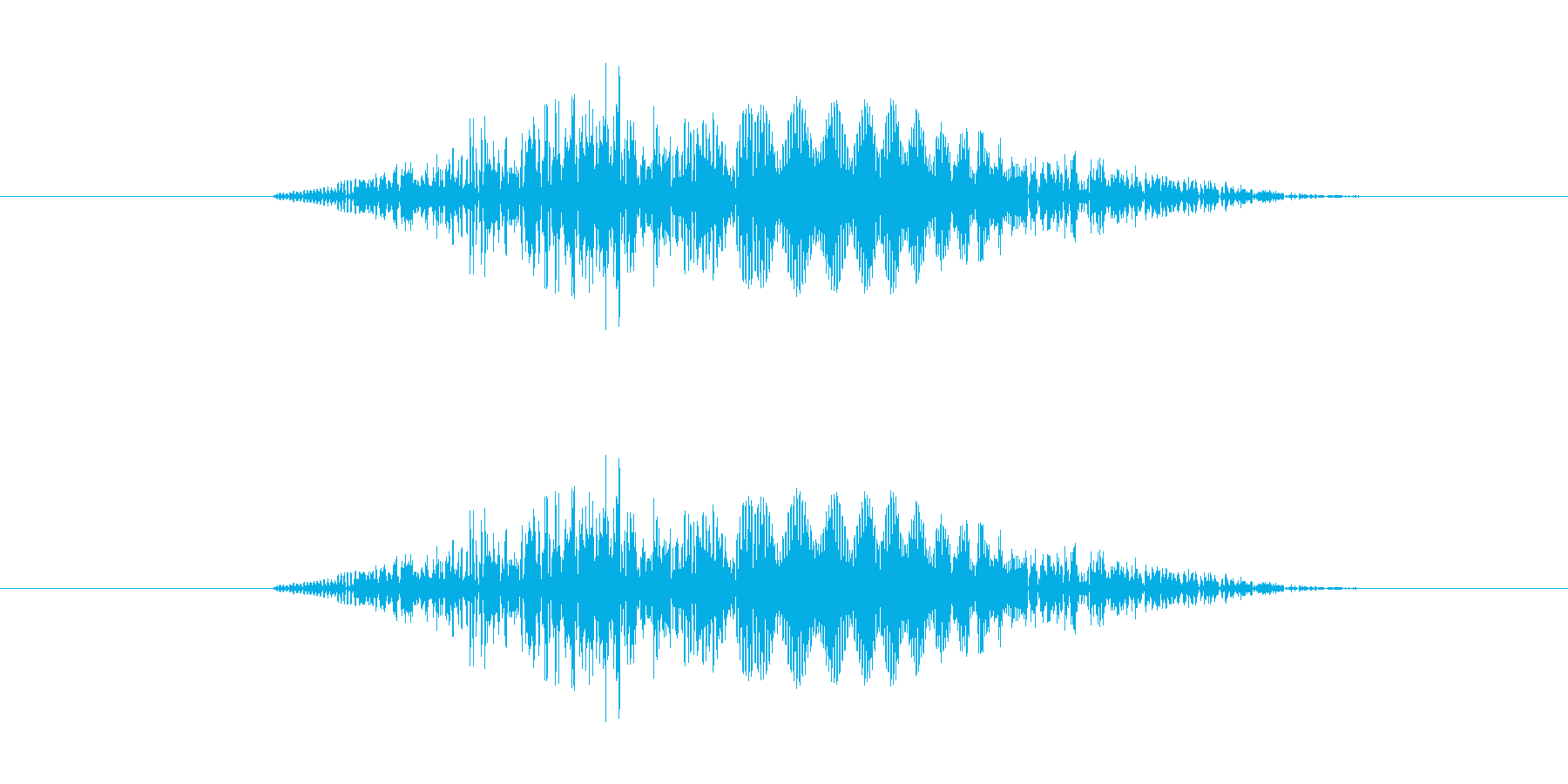 スワイプ音、表示音の再生済みの波形